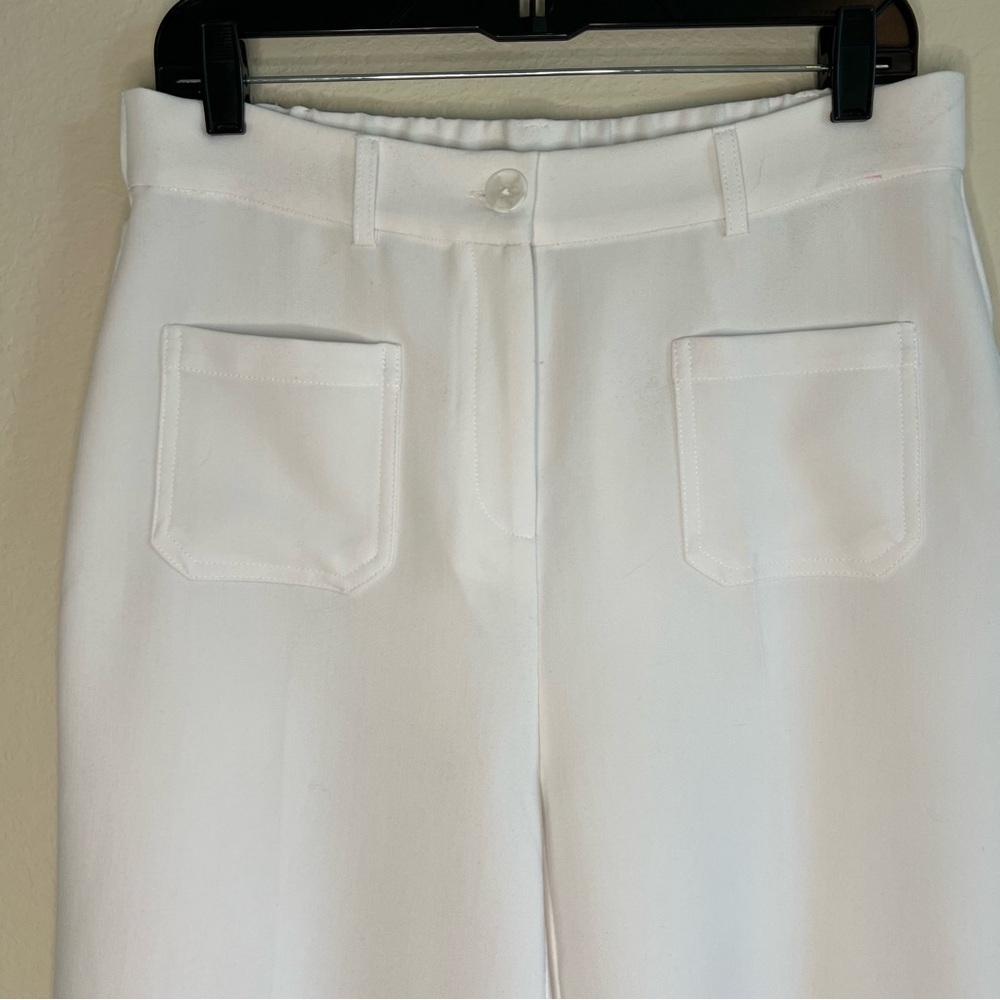 2/$30 Adrianna Papell Classic White Wide Leg Cropped Sailor Trouser Pants - Picture 4 of 16